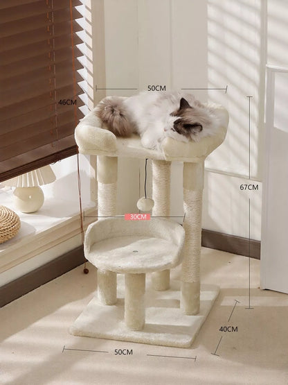 Plush Cat Tree Condo with Scratching Posts