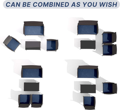 Stylish Four-Piece Outdoor Patio Furniture Set with Cushions